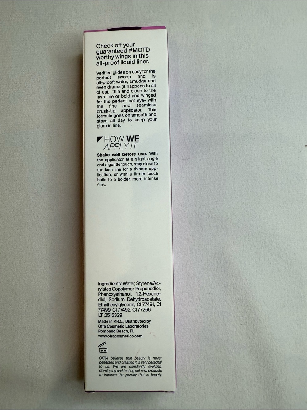 OFRA Cosmetics Verified Liquid Liner Brown Ultra Fine Tip Waterproof NIB 0.4g - Picture 4 of 5